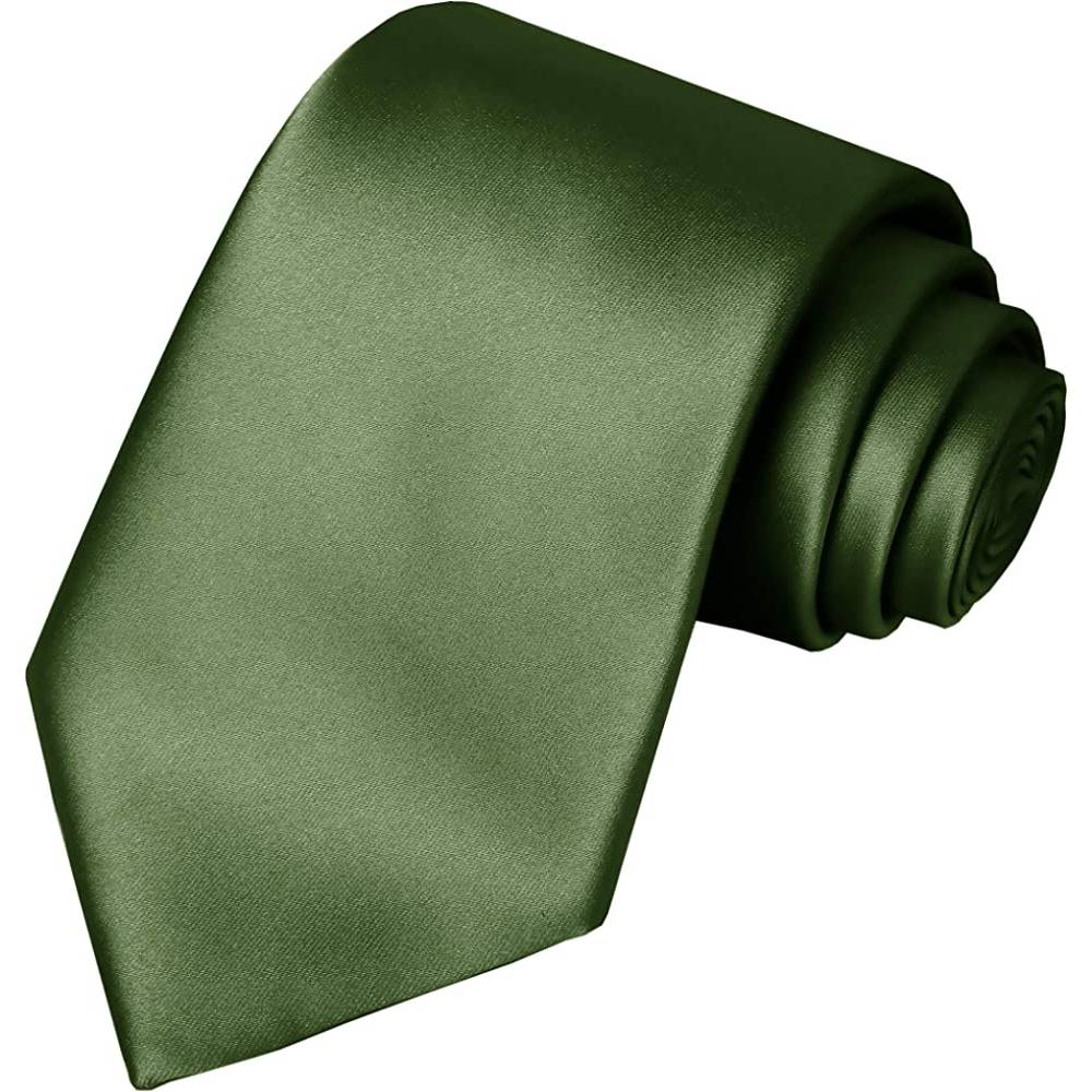 KissTies Solid Satin Tie Pure Color Necktie Mens Ties + Gift Box | Multiple Colors - GRO