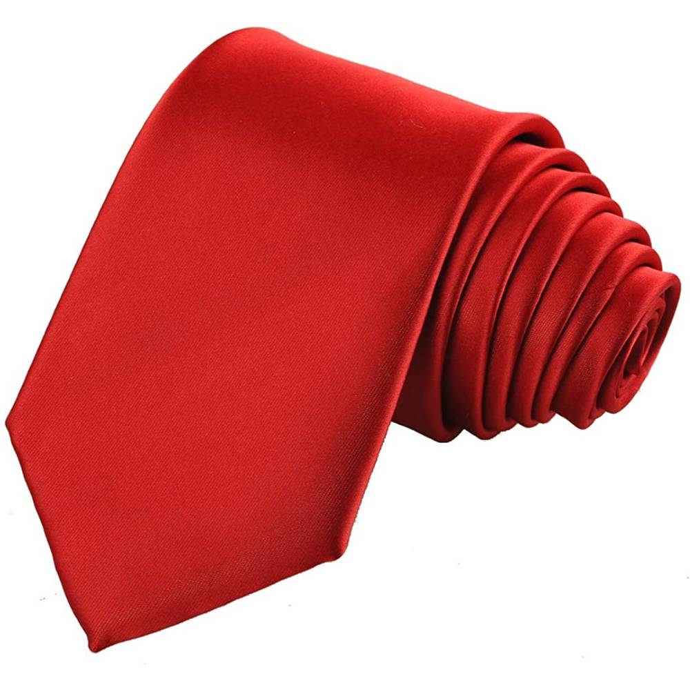 KissTies Solid Satin Tie Pure Color Necktie Mens Ties + Gift Box | Multiple Colors - RS