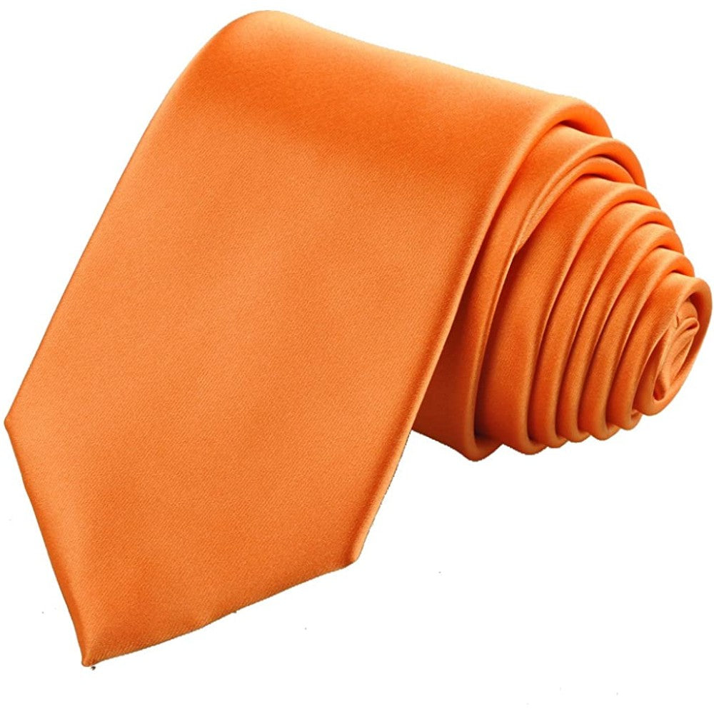 KissTies Solid Satin Tie Pure Color Necktie Mens Ties + Gift Box | Multiple Colors - PUO
