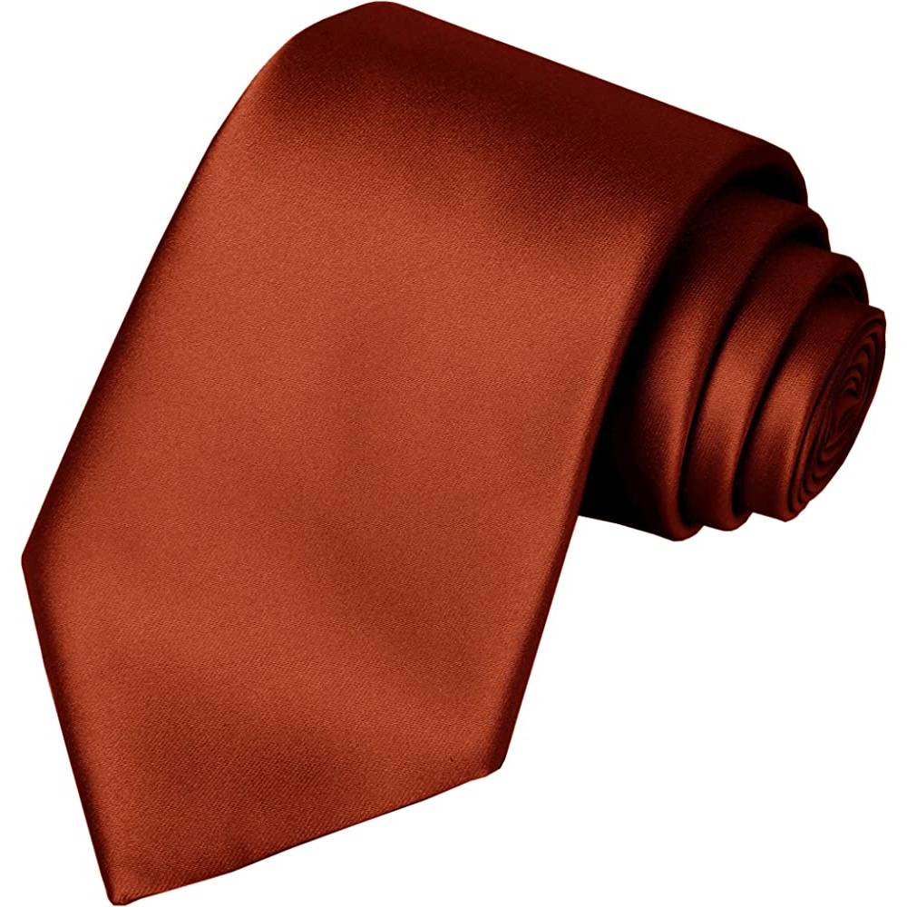 KissTies Solid Satin Tie Pure Color Necktie Mens Ties + Gift Box | Multiple Colors - RU
