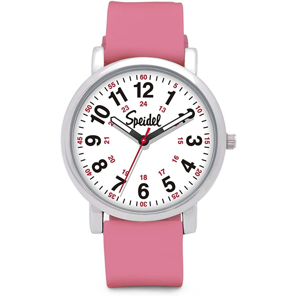 Speidel Original Scrub Watch™ for Nurse, Medical Professionals and Students – Various Medical Scrub Colors, Easy Read Dial, Military Time with Second Hand, Silicone Band, Water Resistant - P