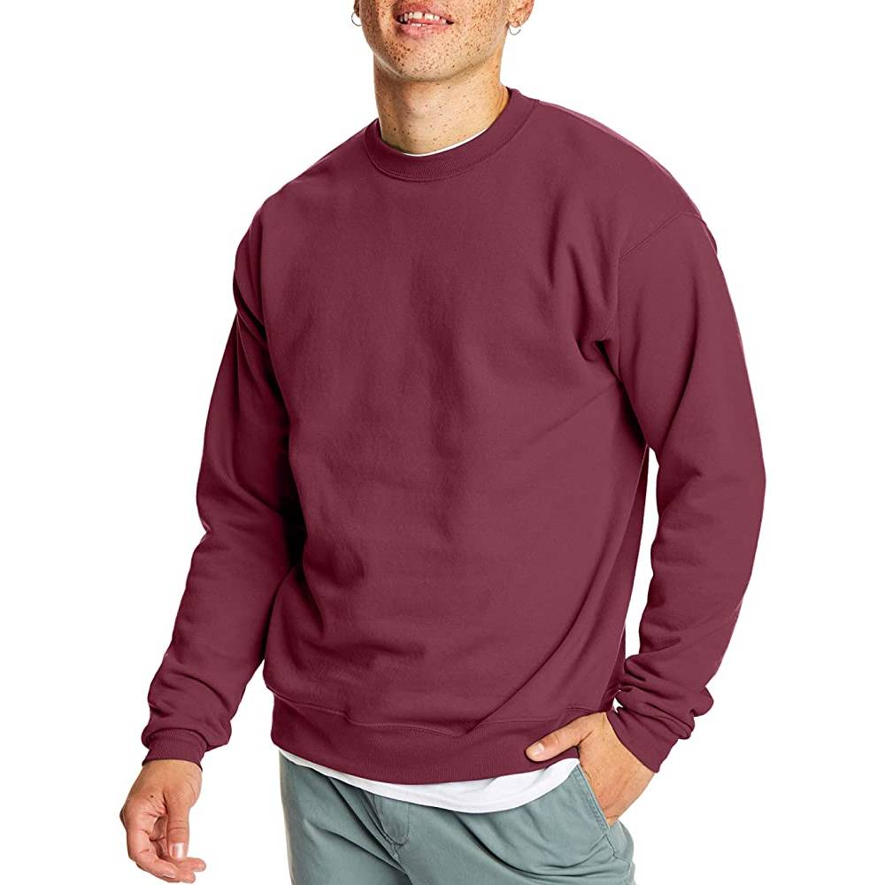 Hanes Men's Sweatshirt, EcoSmart Fleece Crewneck Sweatshirt, Cotton-Blend Fleece Sweatshirt, Plush Fleece Pullover Sweatshirt - M