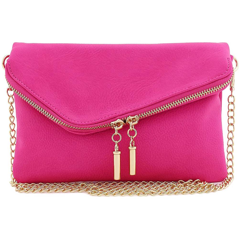 Envelope Wristlet Clutch Crossbody Bag with Chain Strap - FUS