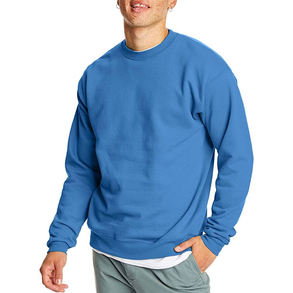 Hanes Men's Sweatshirt, EcoSmart Fleece Crewneck Sweatshirt, Cotton-Blend Fleece Sweatshirt, Plush Fleece Pullover Sweatshirt - DBLL