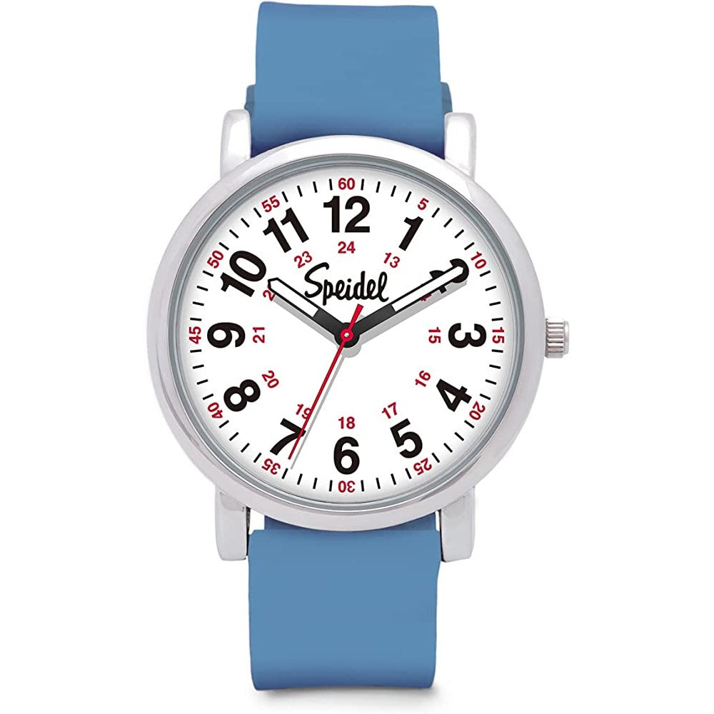 Speidel Original Scrub Watch™ for Nurse, Medical Professionals and Students – Various Medical Scrub Colors, Easy Read Dial, Military Time with Second Hand, Silicone Band, Water Resistant - BU
