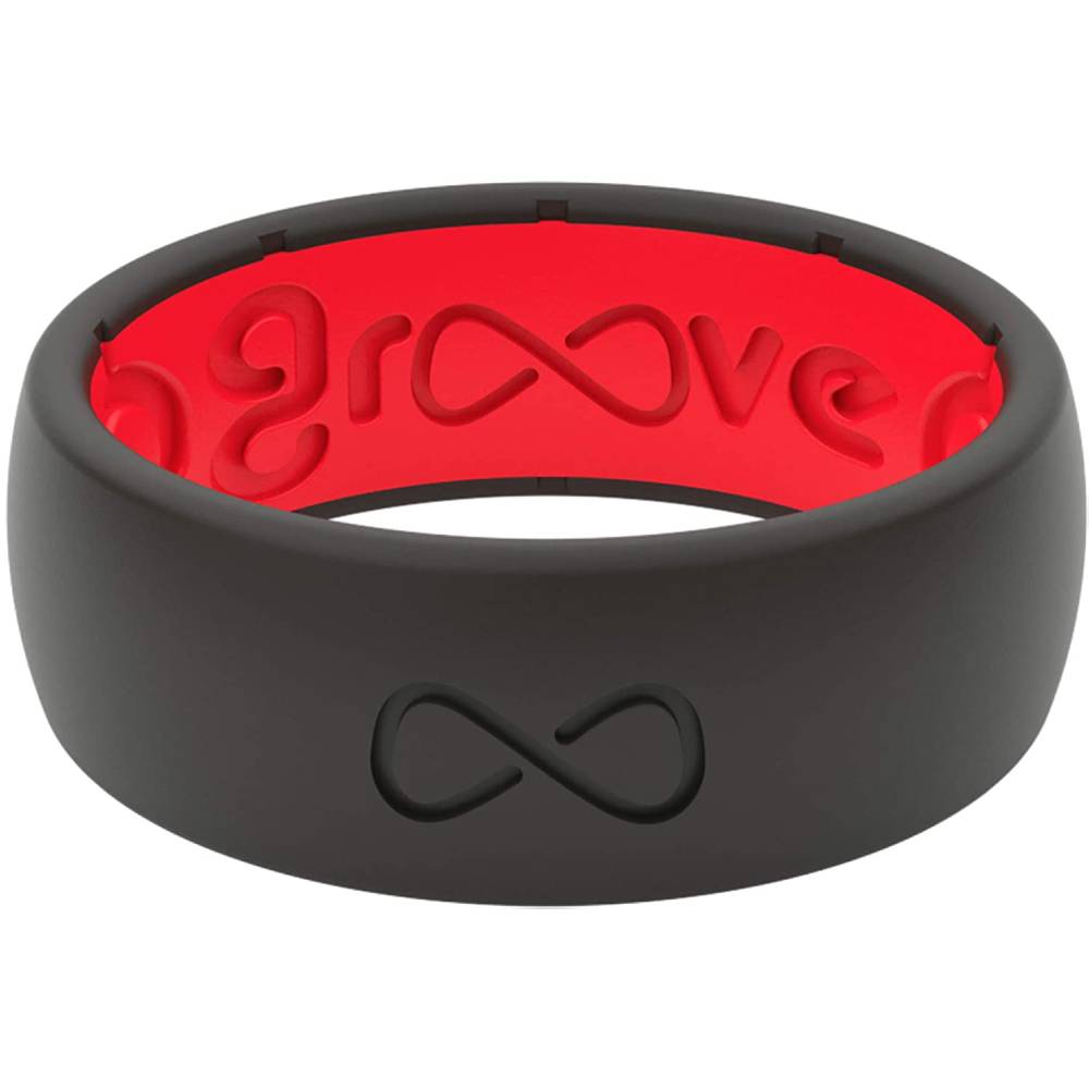 Solid Silicone Ring by Groove Life - Breathable Rubber Wedding Rings for Men, Lifetime Coverage, Unique Design, Comfort Fit Ring | Multiple Colors and Sizes - BR