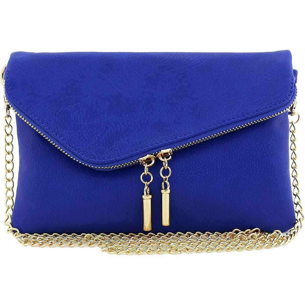 Envelope Wristlet Clutch Crossbody Bag with Chain Strap - RLB