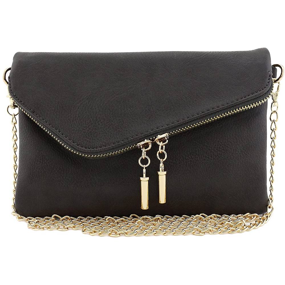 Envelope Wristlet Clutch Crossbody Bag with Chain Strap - CHG