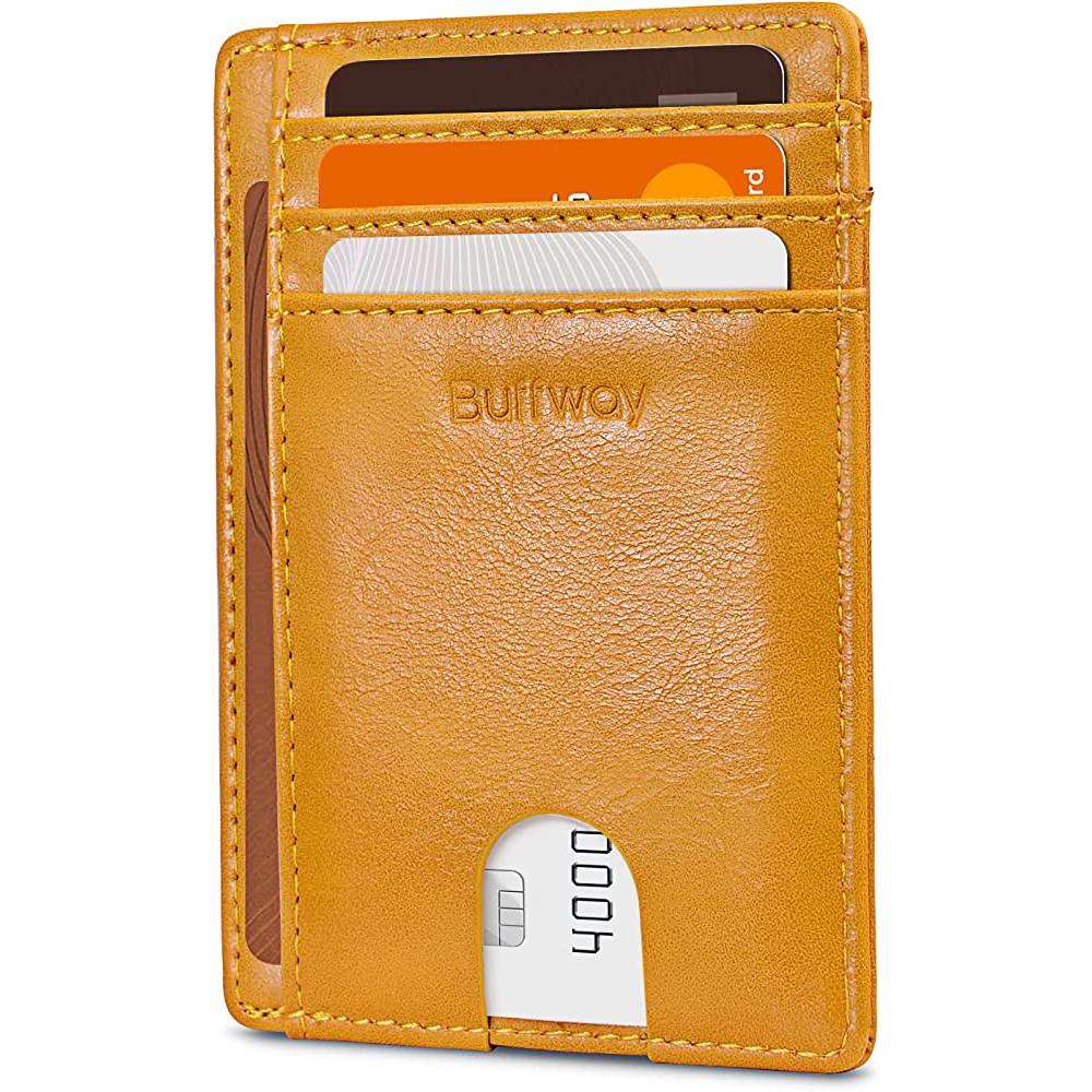 Buffway Slim Minimalist Front Pocket RFID Blocking Leather Wallets for Men Women | Multiple Colors - AY