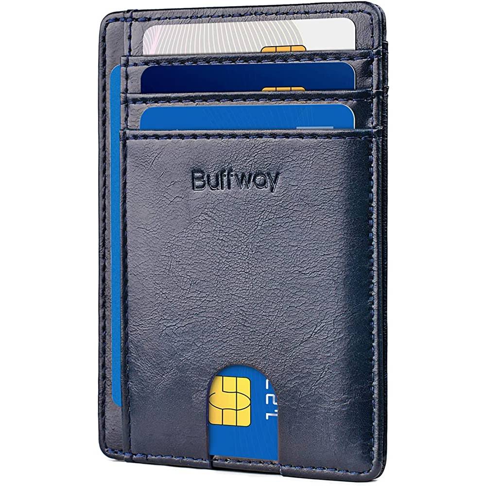 Buffway Slim Minimalist Front Pocket RFID Blocking Leather Wallets for Men Women | Multiple Colors - ABL
