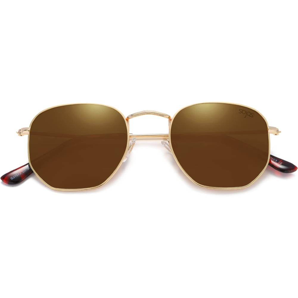 SOJOS Small Square Polarized Sunglasses for Men and Women Polygon Mirrored Lens SJ1072 | Multiple Colors - G