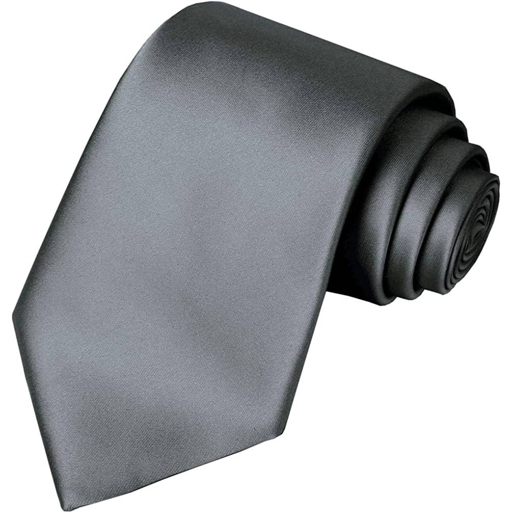 KissTies Solid Satin Tie Pure Color Necktie Mens Ties + Gift Box | Multiple Colors - GR