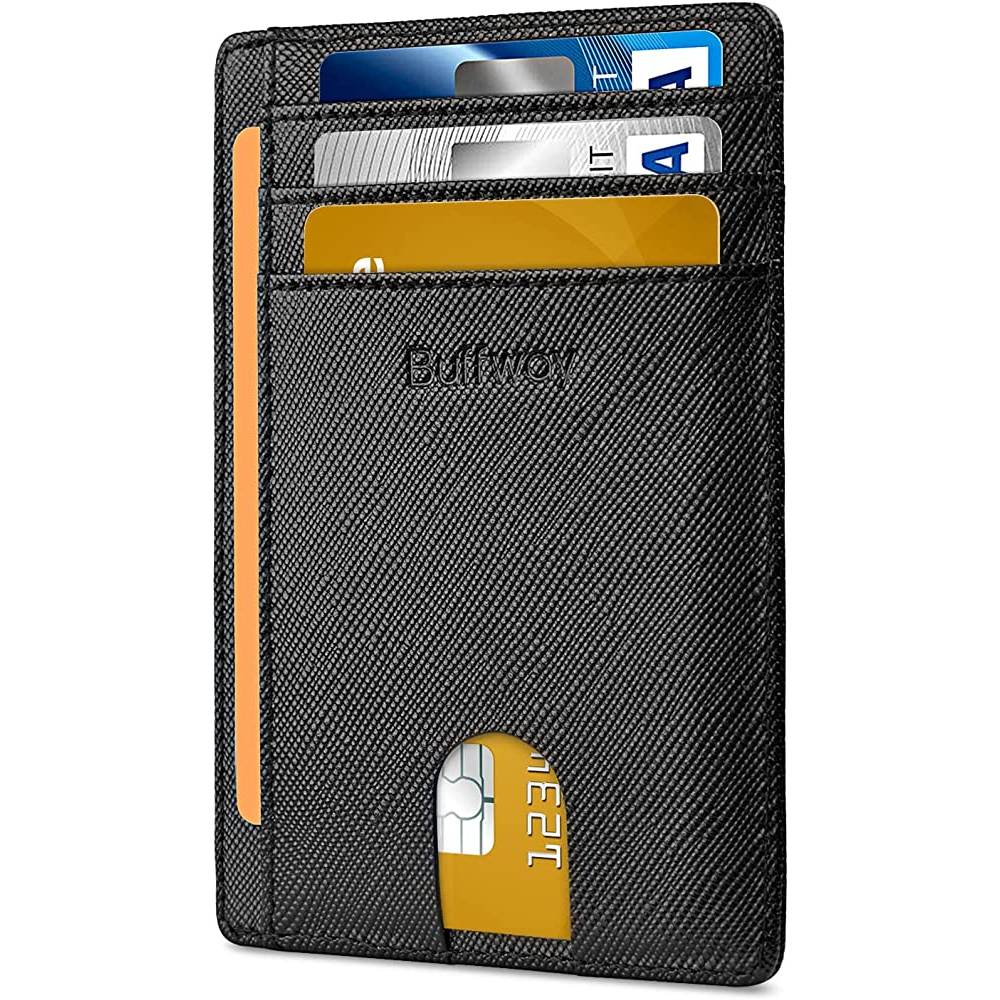 Buffway Slim Minimalist Front Pocket RFID Blocking Leather Wallets for Men Women | Multiple Colors - CRB