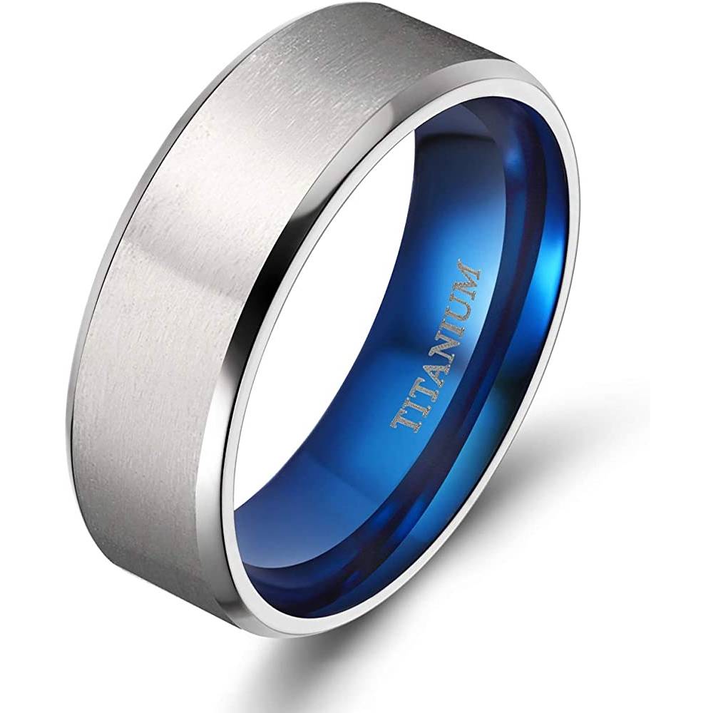 TIGRADE Titanium Rings 4MM 6MM 8MM 10MM Wedding Band in Comfort Fit Matte for Men Women Size 3-15 - BL8