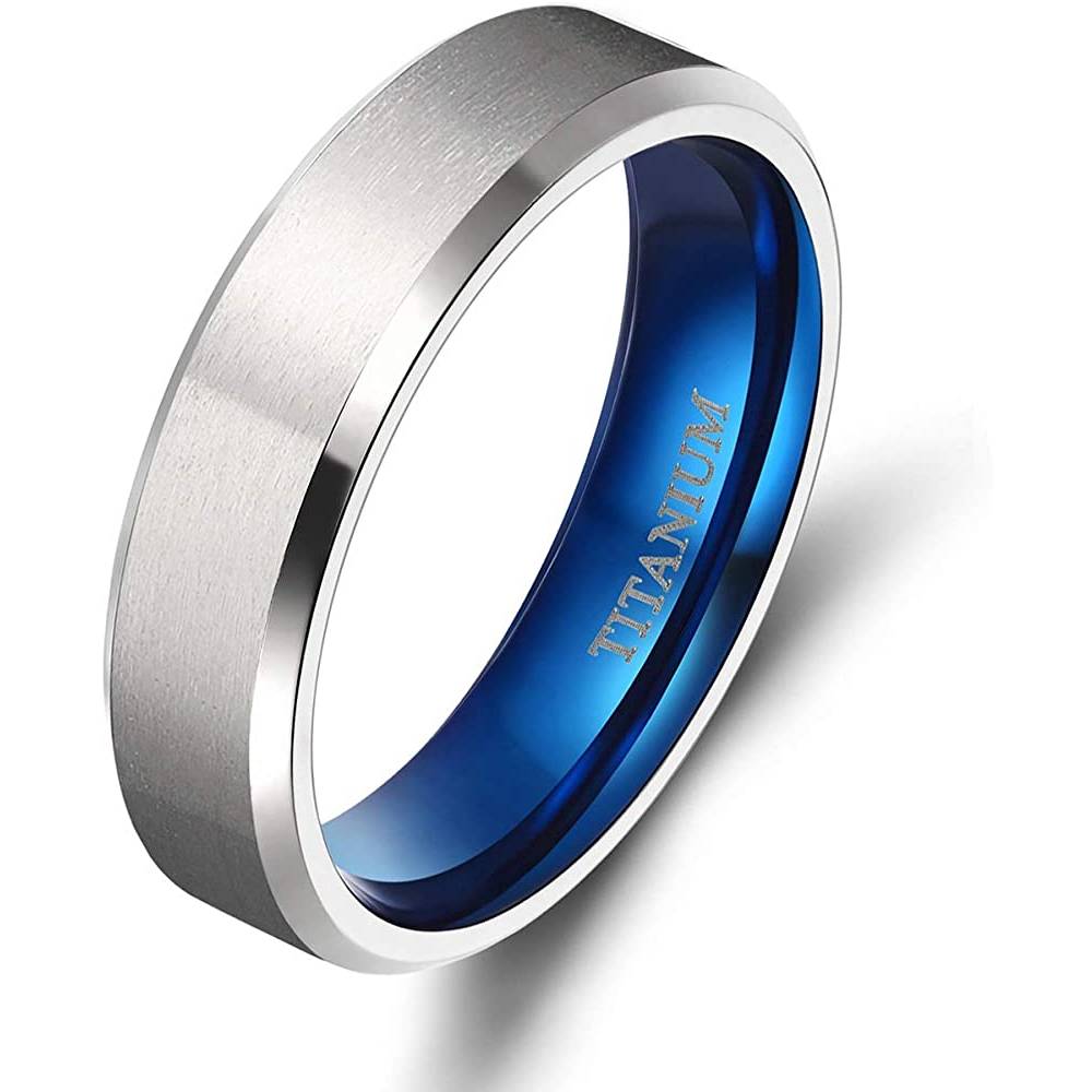 TIGRADE Titanium Rings 4MM 6MM 8MM 10MM Wedding Band in Comfort Fit Matte for Men Women Size 3-15 - BL6