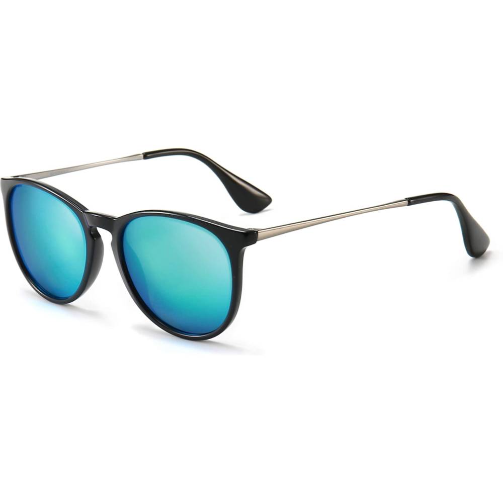 SUNGAIT Vintage Round Sunglasses for Women Men Classic Retro Designer Style | Multiple Colors - BLML
