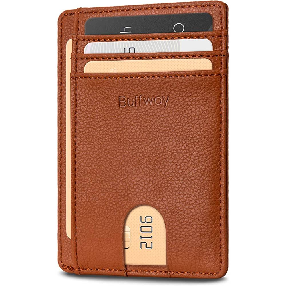 Buffway Slim Minimalist Front Pocket RFID Blocking Leather Wallets for Men Women | Multiple Colors - LLB