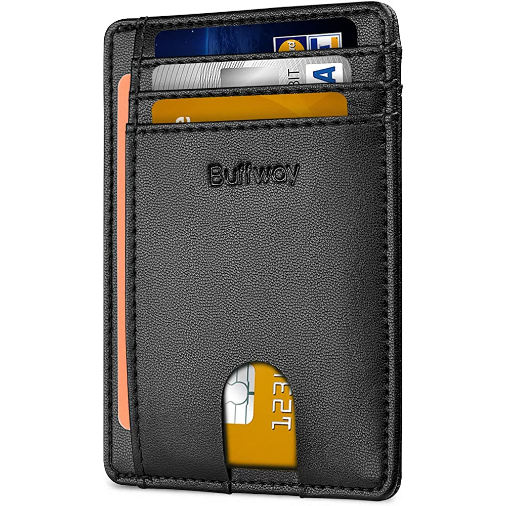Buffway Slim Minimalist Front Pocket RFID Blocking Leather Wallets for Men Women | Multiple Colors - SAB