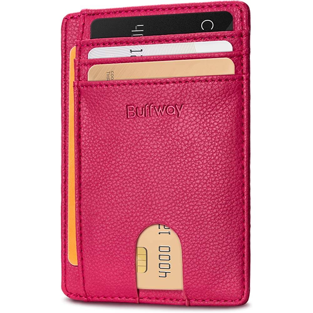 Buffway Slim Minimalist Front Pocket RFID Blocking Leather Wallets for Men Women | Multiple Colors - LRE