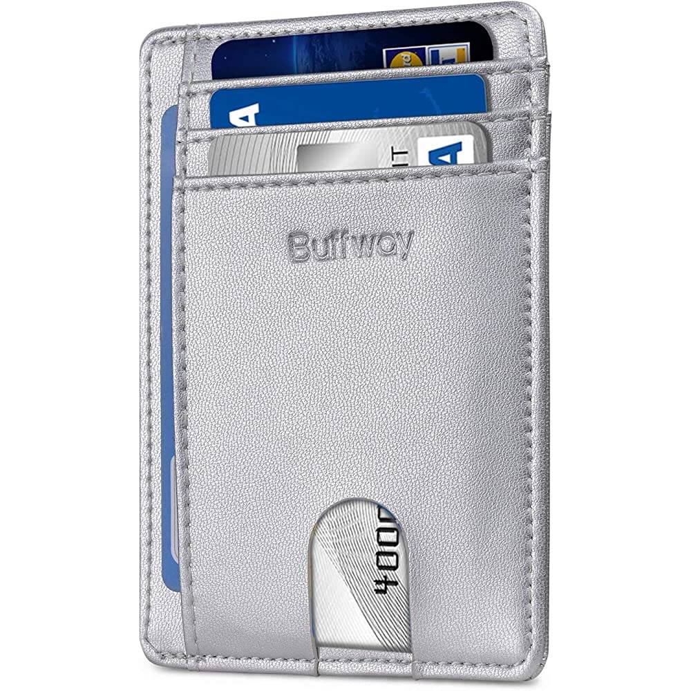Buffway Slim Minimalist Front Pocket RFID Blocking Leather Wallets for Men Women | Multiple Colors - SSI