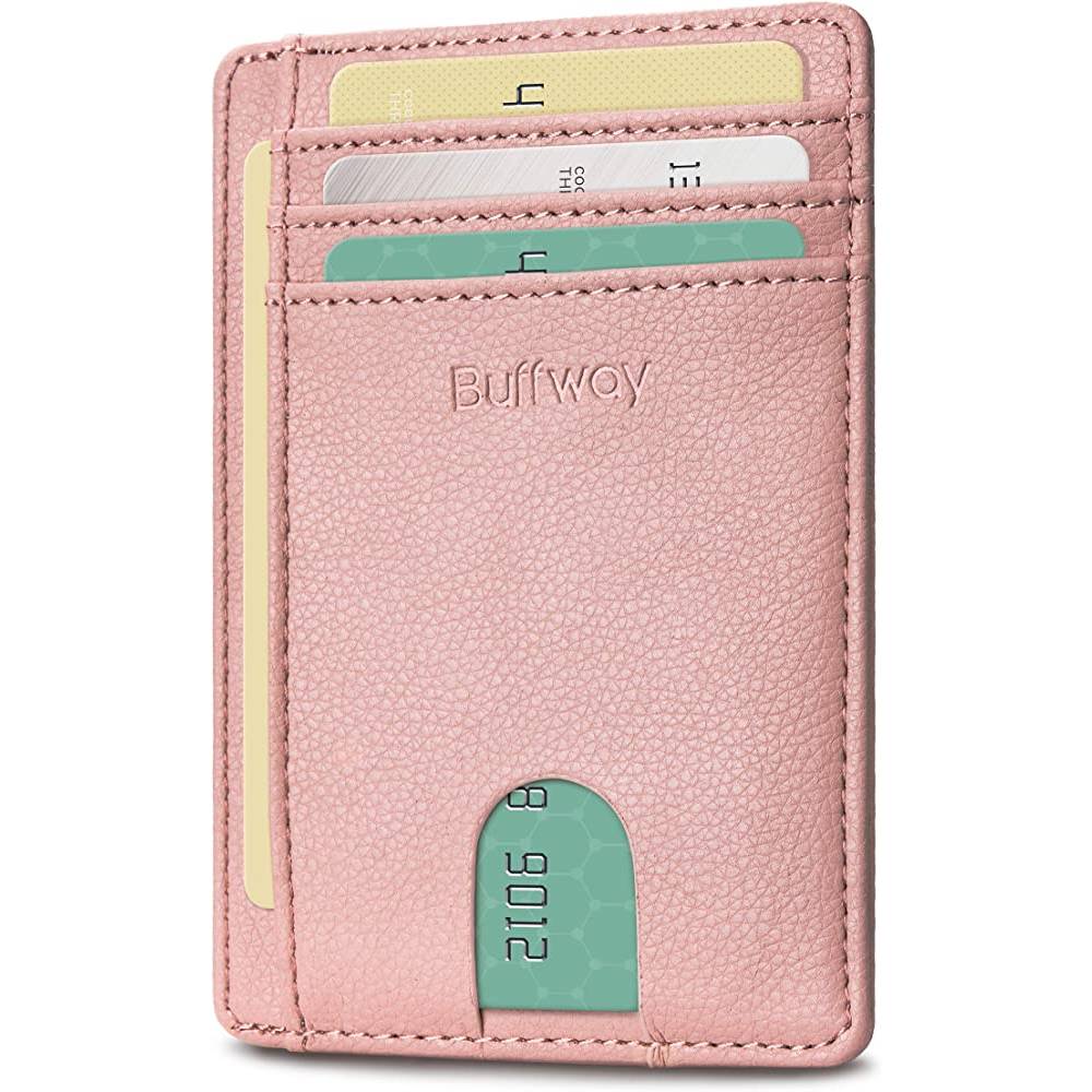 Buffway Slim Minimalist Front Pocket RFID Blocking Leather Wallets for Men Women | Multiple Colors - LPK