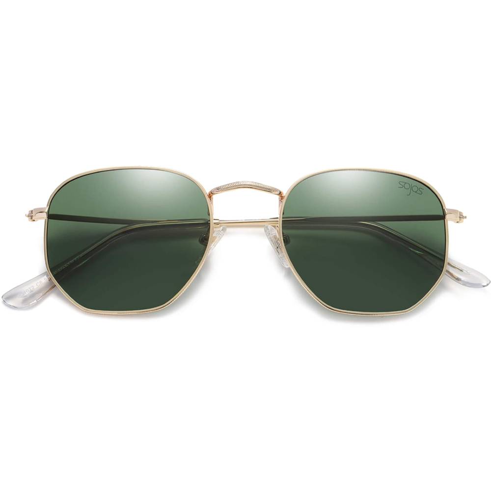SOJOS Small Square Polarized Sunglasses for Men and Women Polygon Mirrored Lens SJ1072 | Multiple Colors - TU