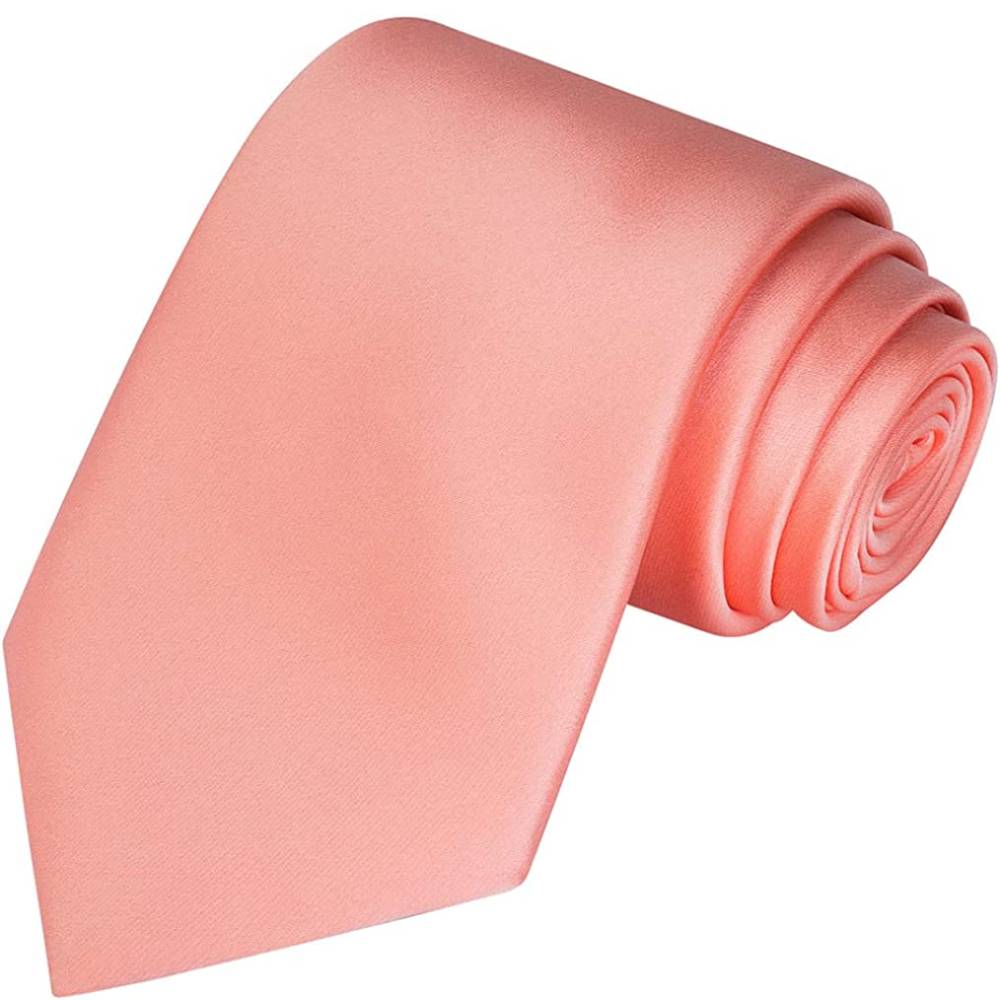 KissTies Solid Satin Tie Pure Color Necktie Mens Ties + Gift Box | Multiple Colors - PE