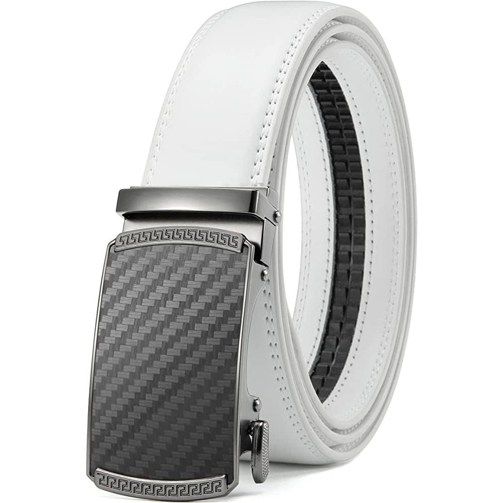 CHAOREN Ratchet Belt for men - Mens Belt Leather 1 3/8" for Casual Jeans - Micro Adjustable Belt Fit Everywhere - IMCFWH