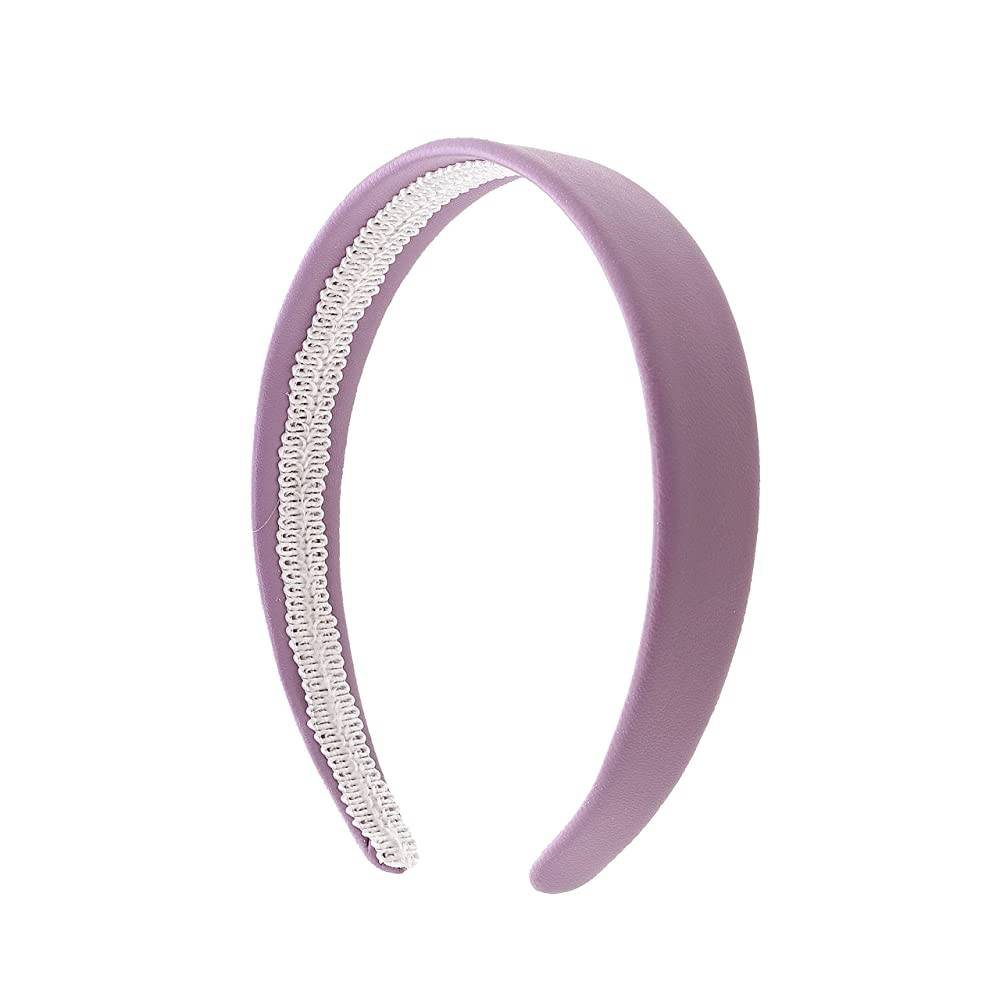 Light Purple 1 Inch Wide Leather Like Headband Solid Hair band for Women and Girls | Multiple Colors - LA