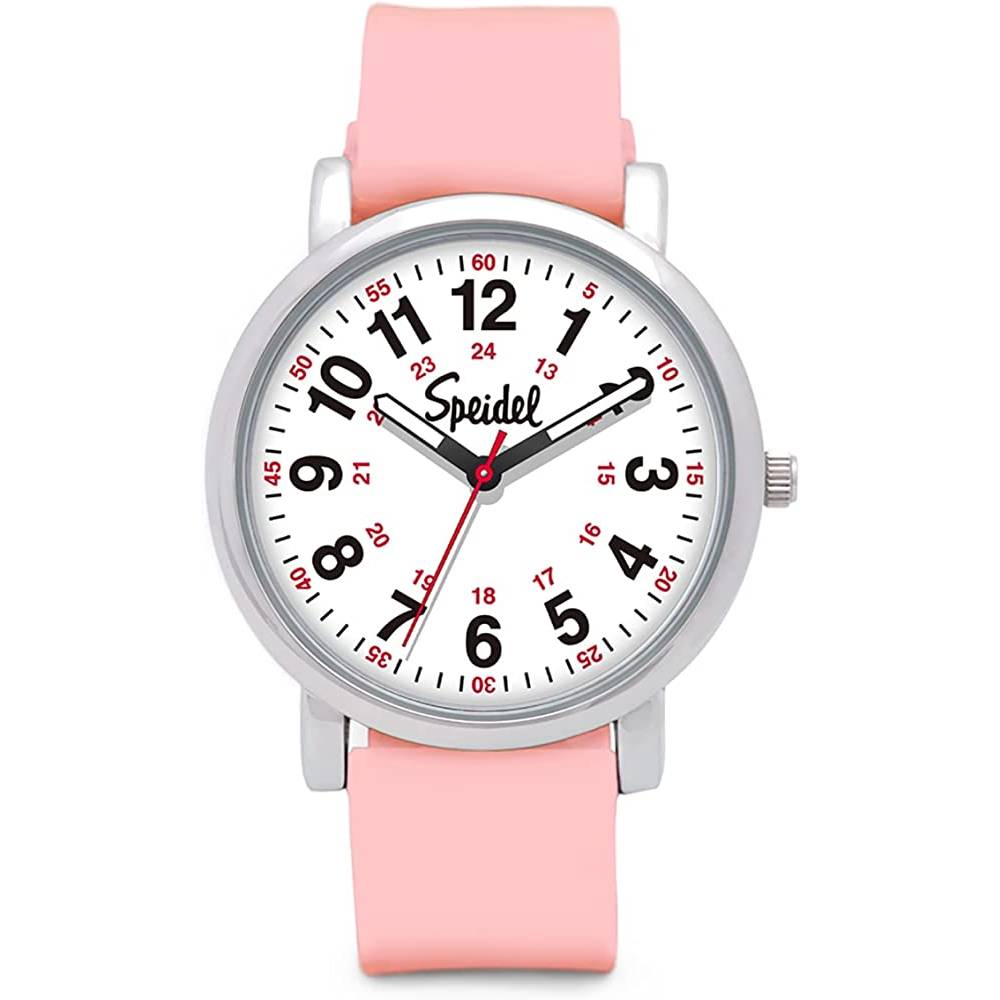 Speidel Original Scrub Watch™ for Nurse, Medical Professionals and Students – Various Medical Scrub Colors, Easy Read Dial, Military Time with Second Hand, Silicone Band, Water Resistant - LP