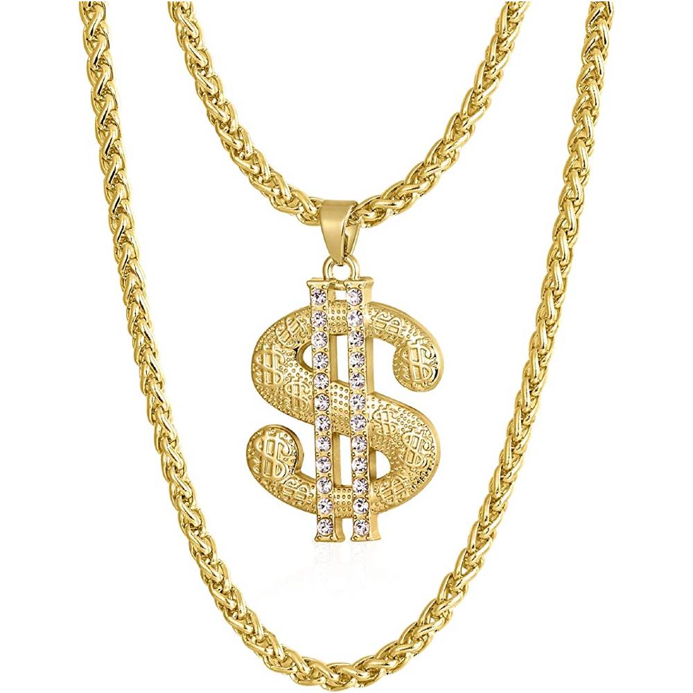 Gold Chain for Men with Dollar Sign Pendant Necklace | Multiple Colors - SALE