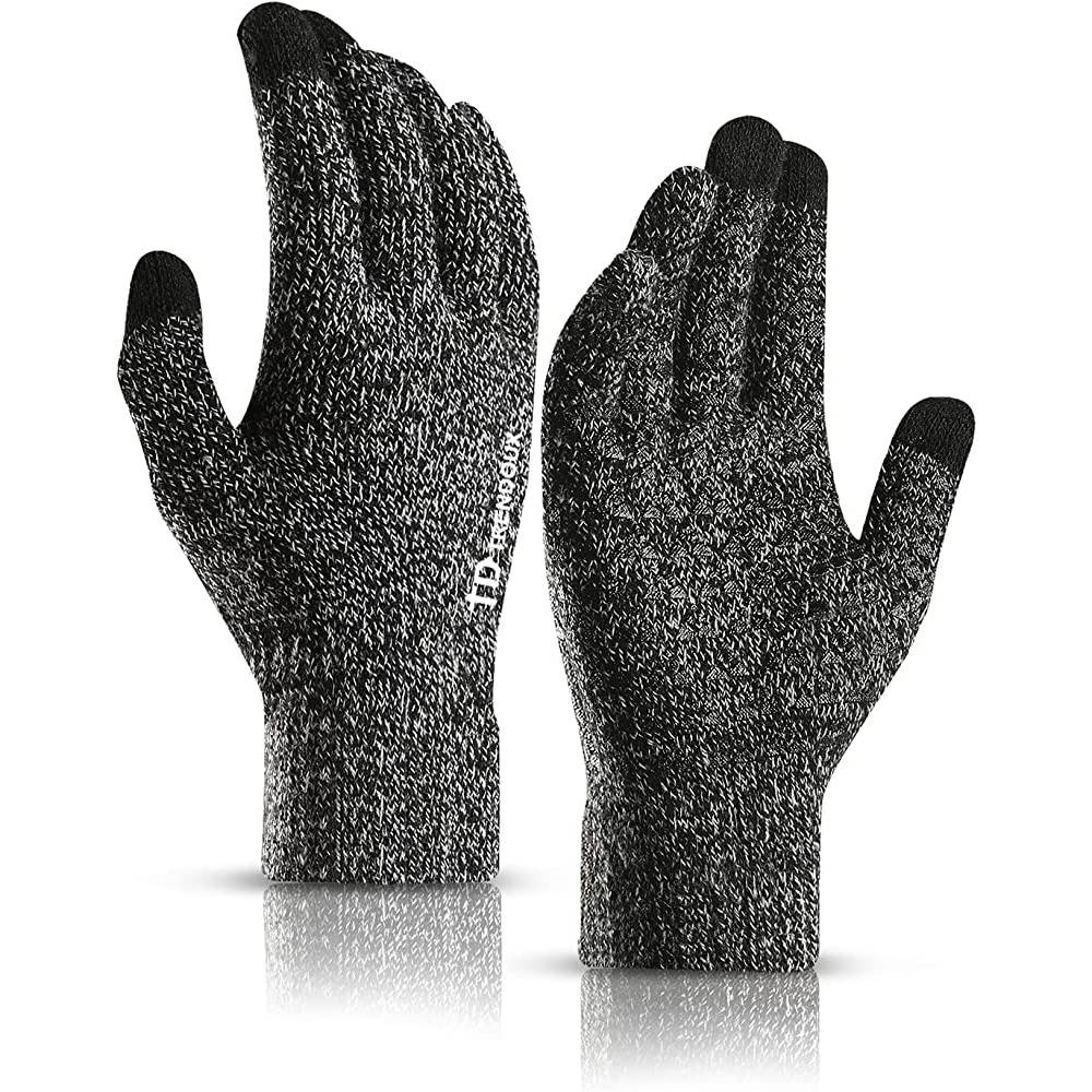 TRENDOUX Winter Gloves for Men Women - Upgraded Touch Screen Anti-Slip Silicone Gel - Elastic Cuff - Thermal Soft Knit Lining | Multiple Colors - BW