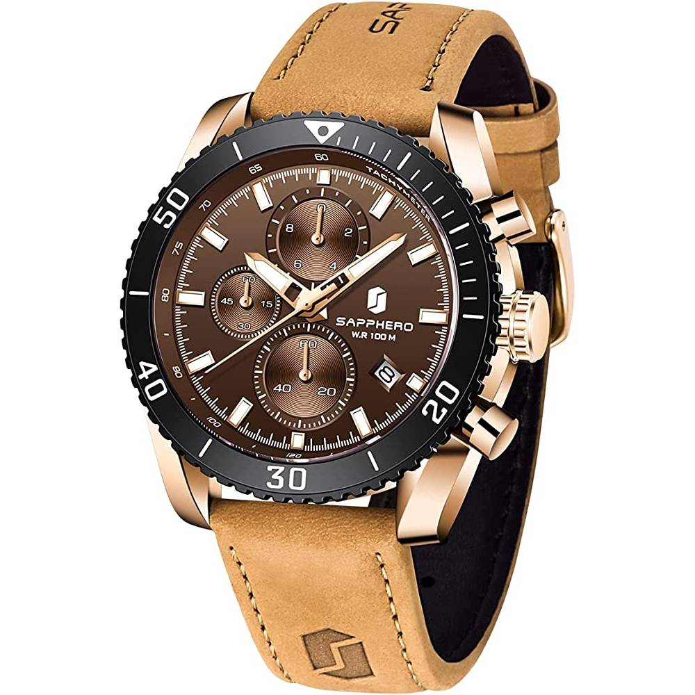 Mens Watches BY BENYAR Chronograph Analog Quartz Movement Stylish Sports Designer Wrist Watch 30M Waterproof Elegant Gift Watch for Men | Multiple Colors - GBR