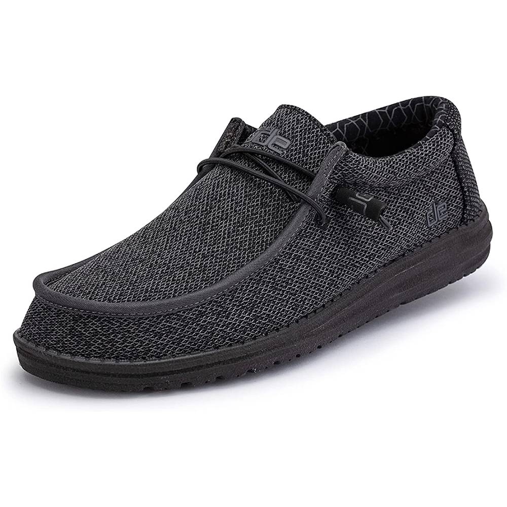 Hey Dude Men's Wally Sox Onyx Multiple Colors | Men’s Shoes | Men's Lace Up Loafers | Comfortable & Light-Weight - SB