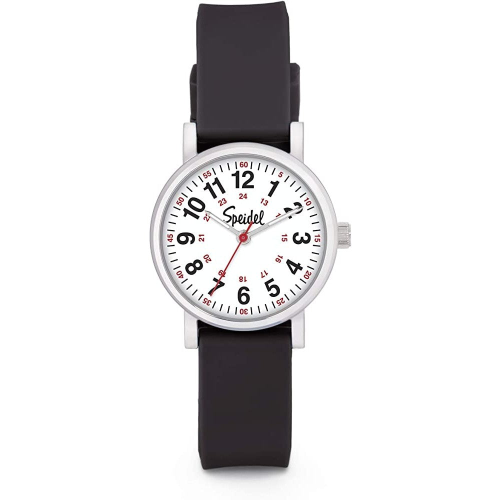 Speidel Petite Scrub Watch™ for Nurse, Doctors, Medical Professionals and Students – Men, Women, Unisex, Easy Read Dial, Military Time with Second Hand, Silicone Band, Water Resistant - BL