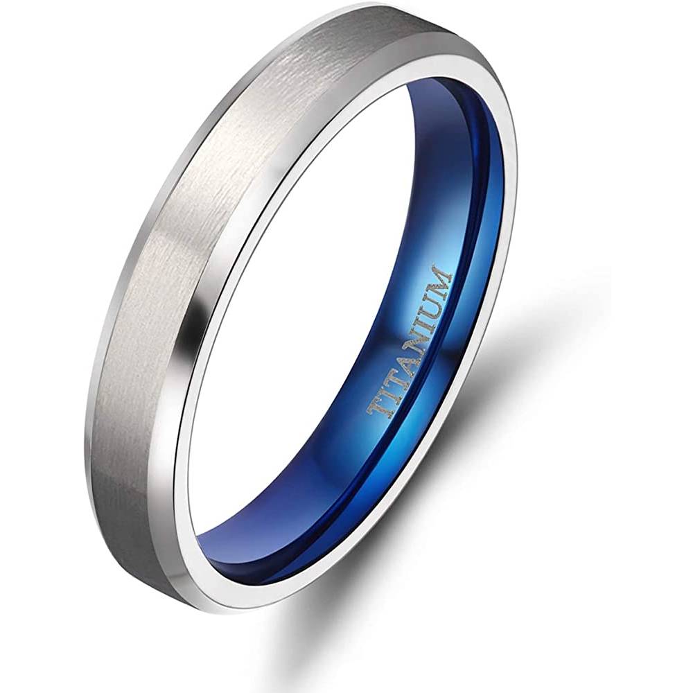 TIGRADE Titanium Rings 4MM 6MM 8MM 10MM Wedding Band in Comfort Fit Matte for Men Women Size 3-15 - BL4