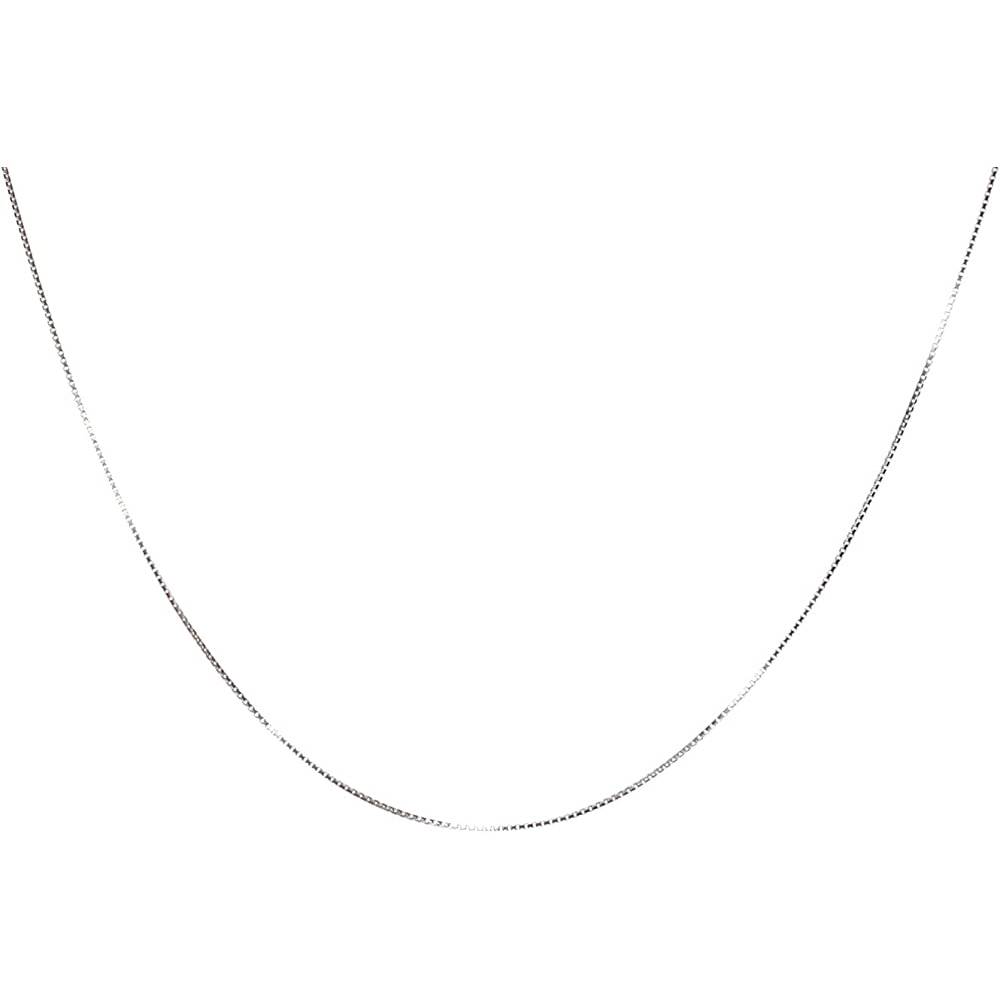 NAG.HC 925 Sterling Silver Chain 0.8MM Delicate Box Chain - Italian Necklace Chain - Tiny & Thin & Strong -Friendly Price & Quality 14"-30" | Multiple Size Available - S