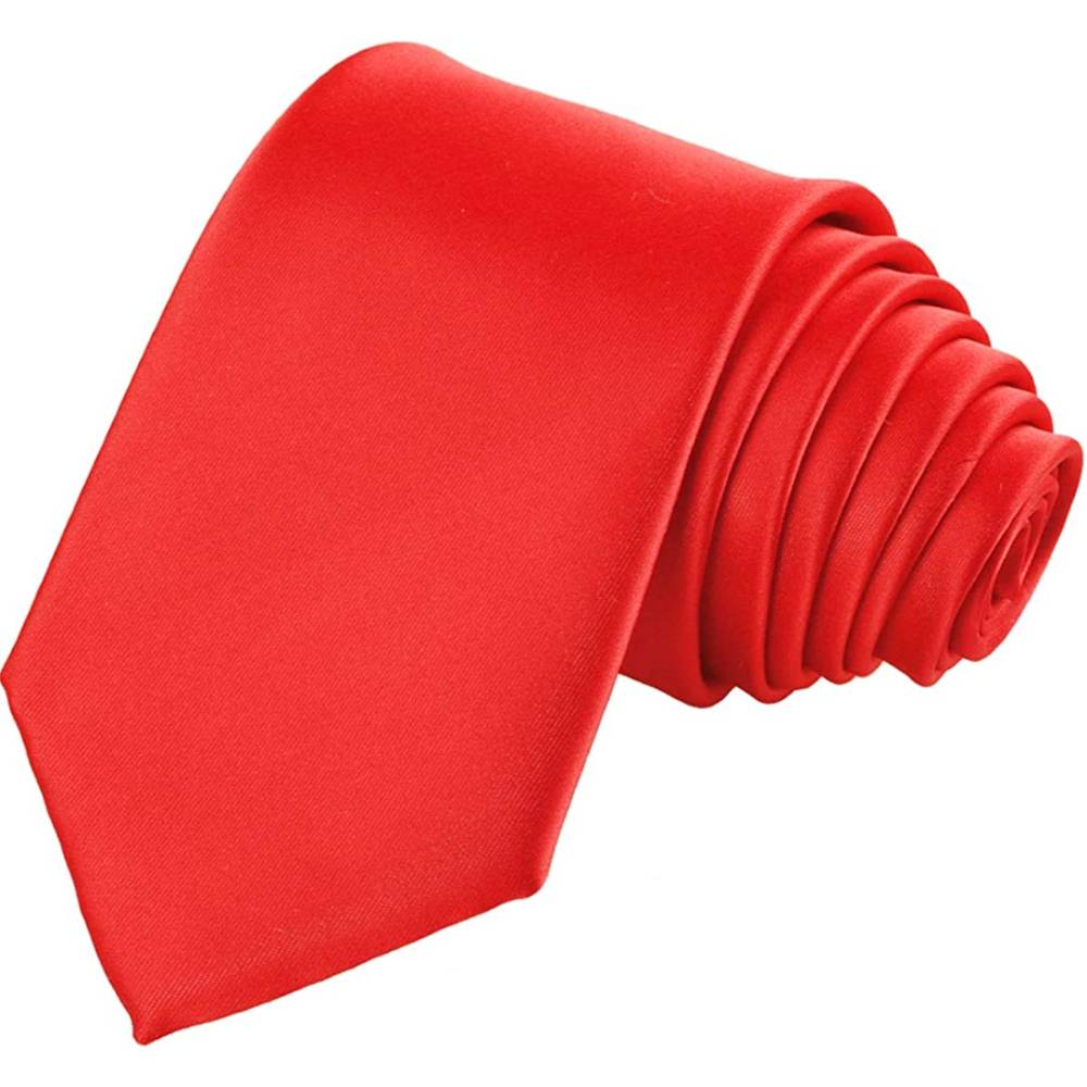 KissTies Solid Satin Tie Pure Color Necktie Mens Ties + Gift Box | Multiple Colors - REB