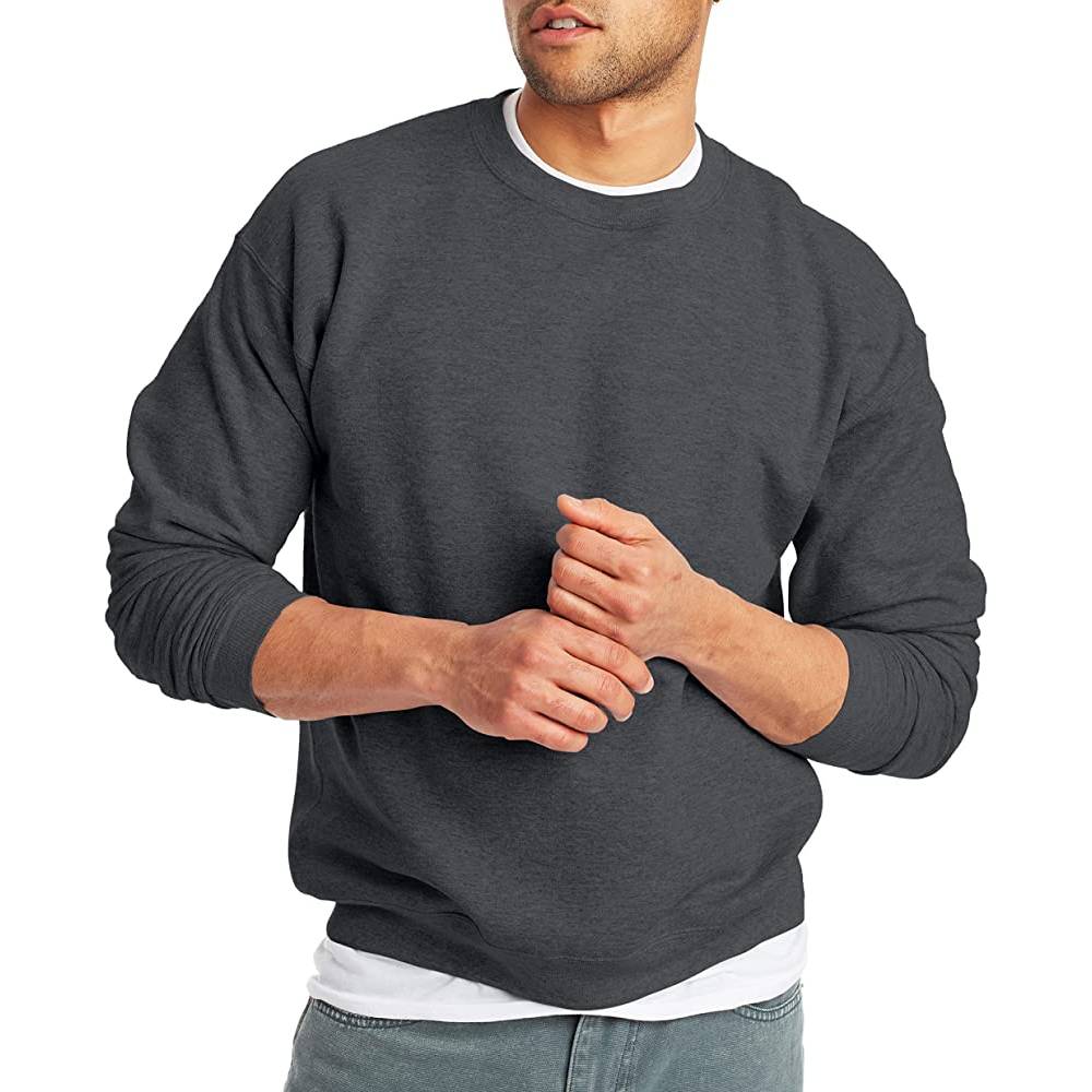 Hanes Men's Sweatshirt, EcoSmart Fleece Crewneck Sweatshirt, Cotton-Blend Fleece Sweatshirt, Plush Fleece Pullover Sweatshirt - CH