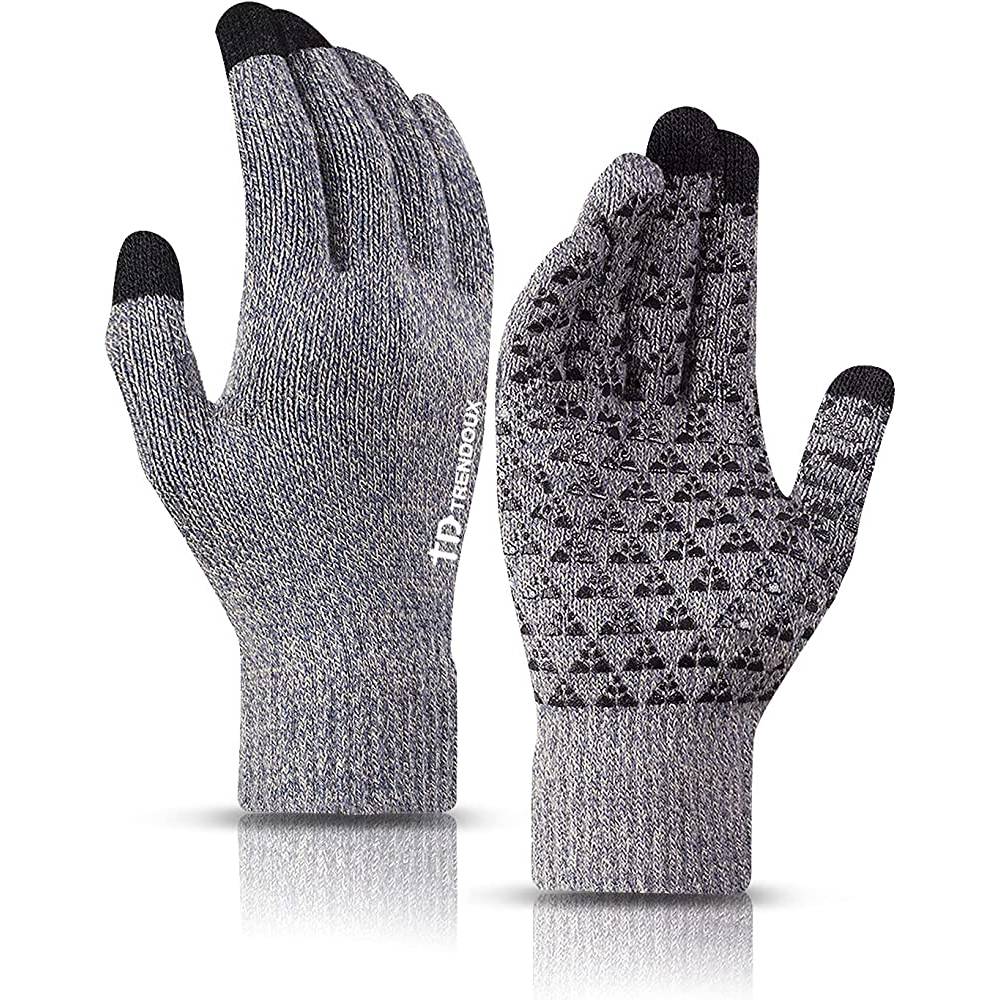 TRENDOUX Winter Gloves for Men Women - Upgraded Touch Screen Anti-Slip Silicone Gel - Elastic Cuff - Thermal Soft Knit Lining | Multiple Colors - LG