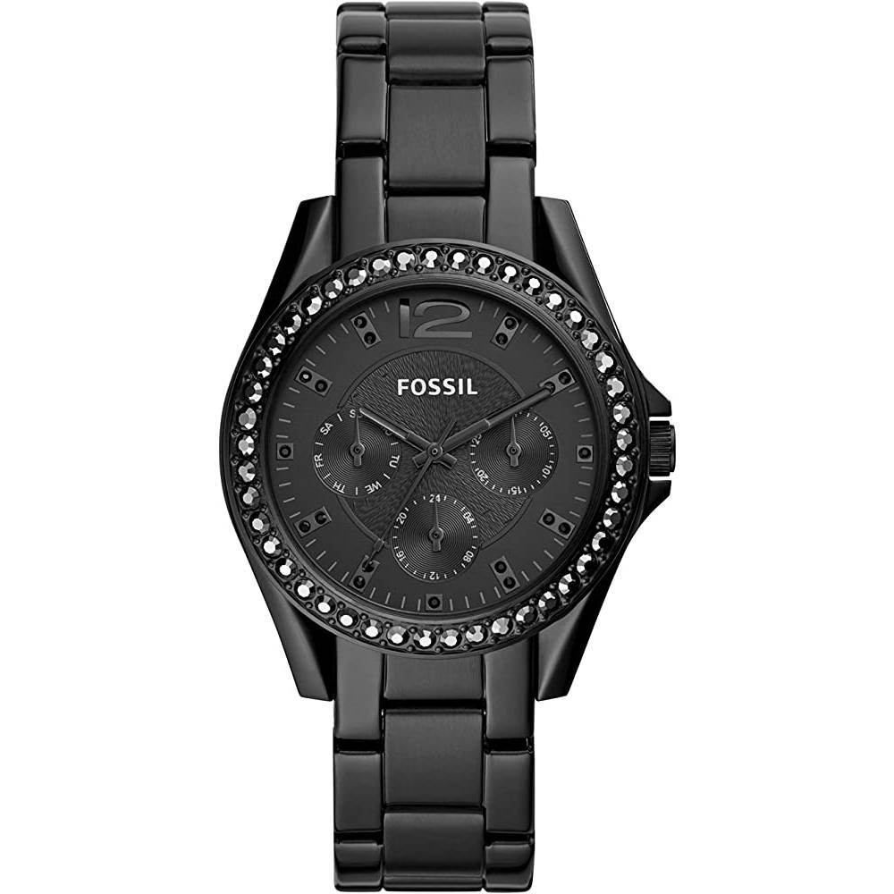 Fossil Women's Riley Stainless Steel Crystal-Accented Multifunction Quartz Watch - BG
