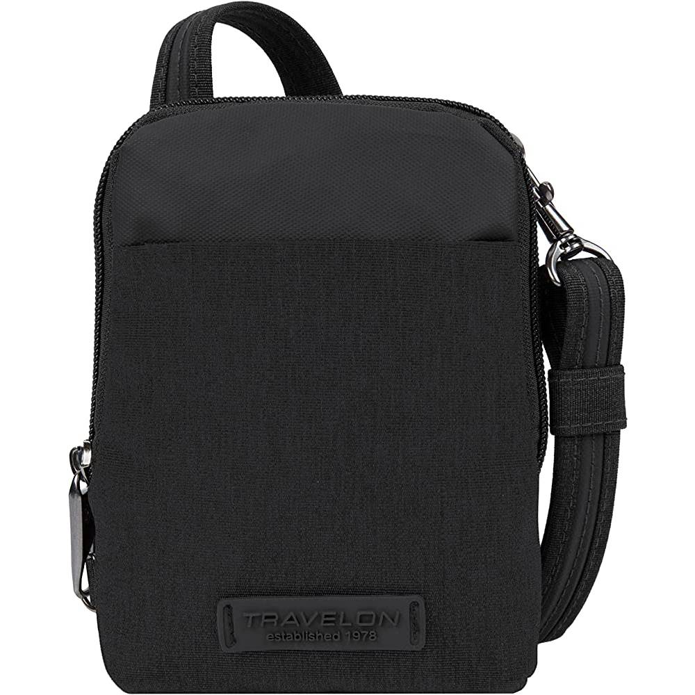 Travelon Anti-Theft-Metro-Stadium Mini Crossbody Bag, Black, 4.5 x 6 x 1 | Multiple Colors - B