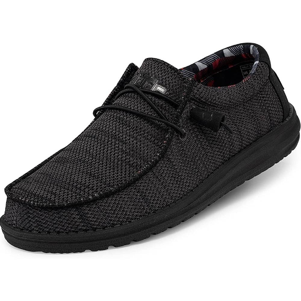 Hey Dude Men's Wally Sox Onyx Multiple Colors | Men’s Shoes | Men's Lace Up Loafers | Comfortable & Light-Weight - JB