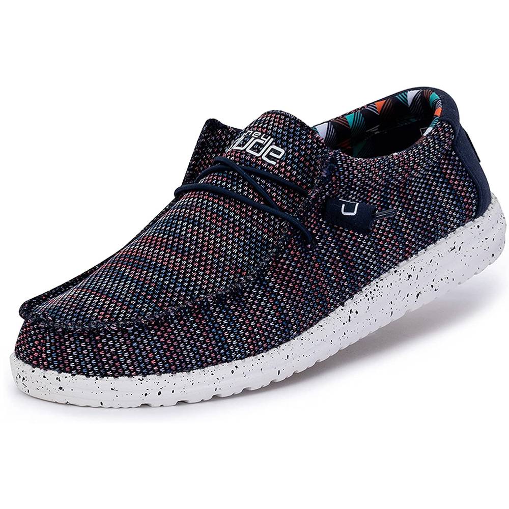 Hey Dude Men's Wally Sox Onyx Multiple Colors | Men’s Shoes | Men's Lace Up Loafers | Comfortable & Light-Weight - BLO