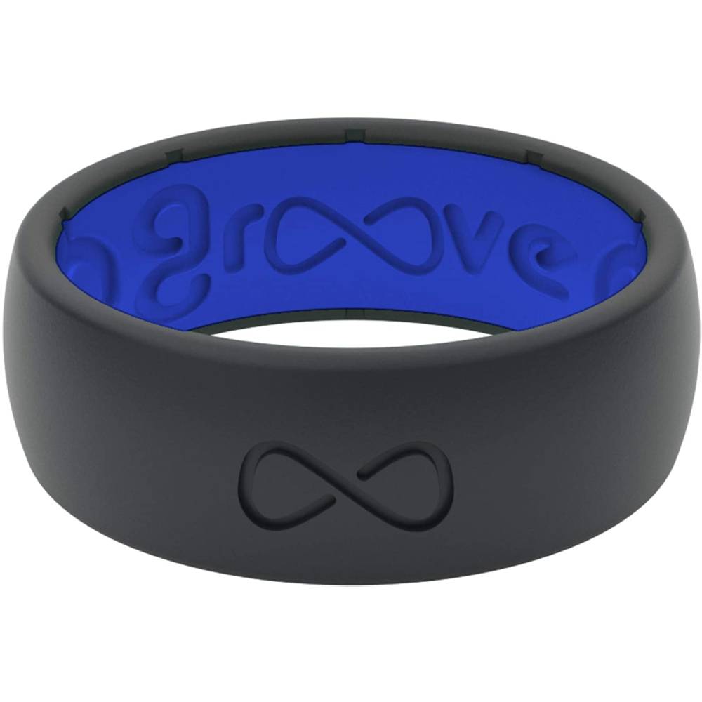Solid Silicone Ring by Groove Life - Breathable Rubber Wedding Rings for Men, Lifetime Coverage, Unique Design, Comfort Fit Ring | Multiple Colors and Sizes - BDBL