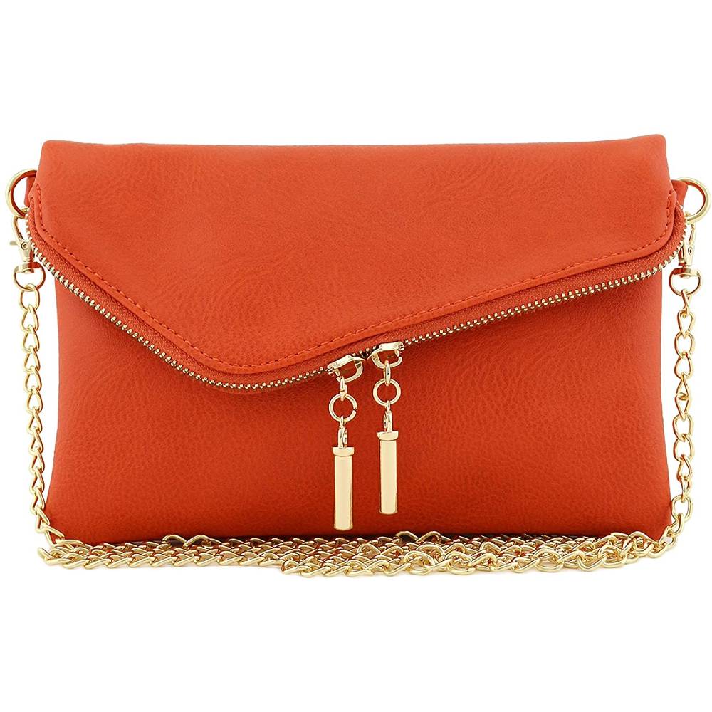 Envelope Wristlet Clutch Crossbody Bag with Chain Strap - BUO