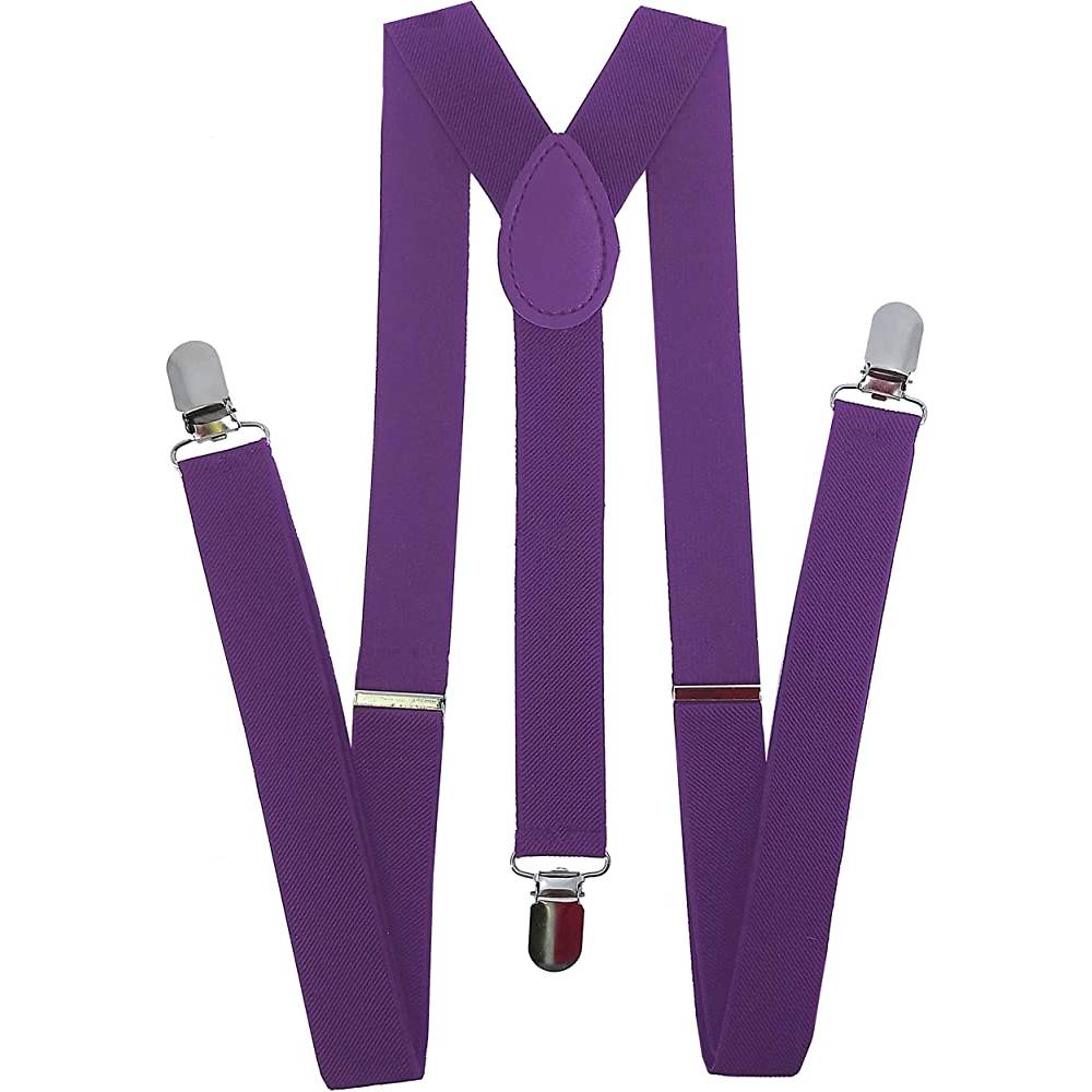 Navisima Adjustable Elastic Y Back Style Unisex Suspenders for Men and Women With Strong Metal Clips | Multiple Colors - PU