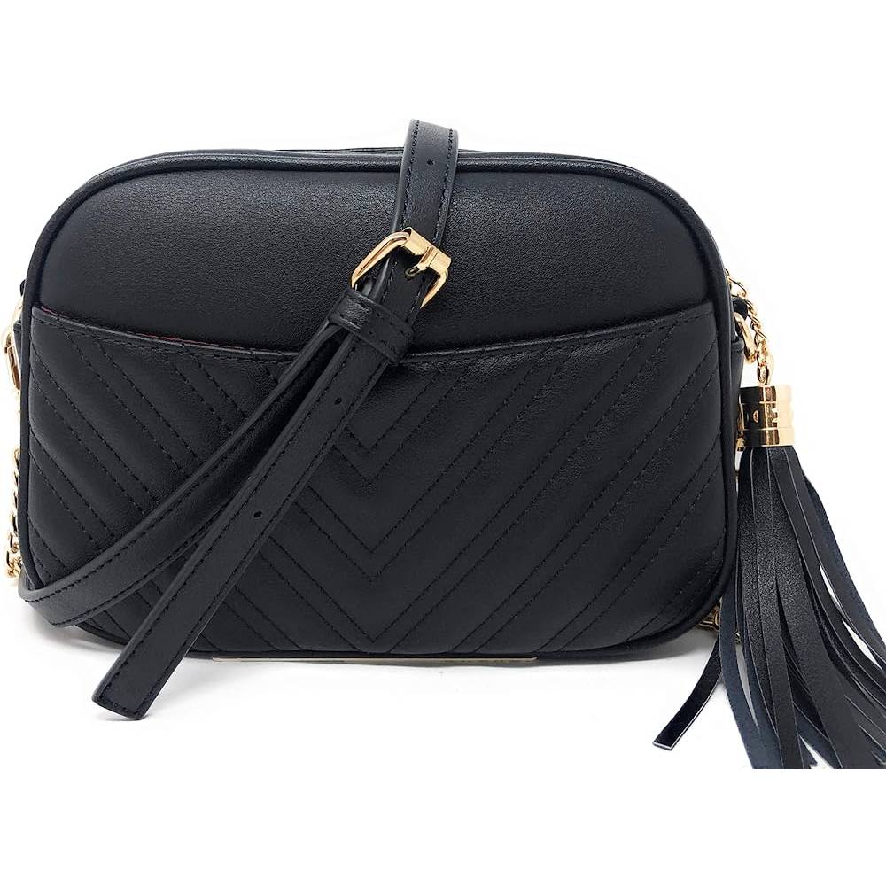 Lola Mae Quilted Crossbody Bag, Trendy Design Shoulder Purse | Multiple Colors - B