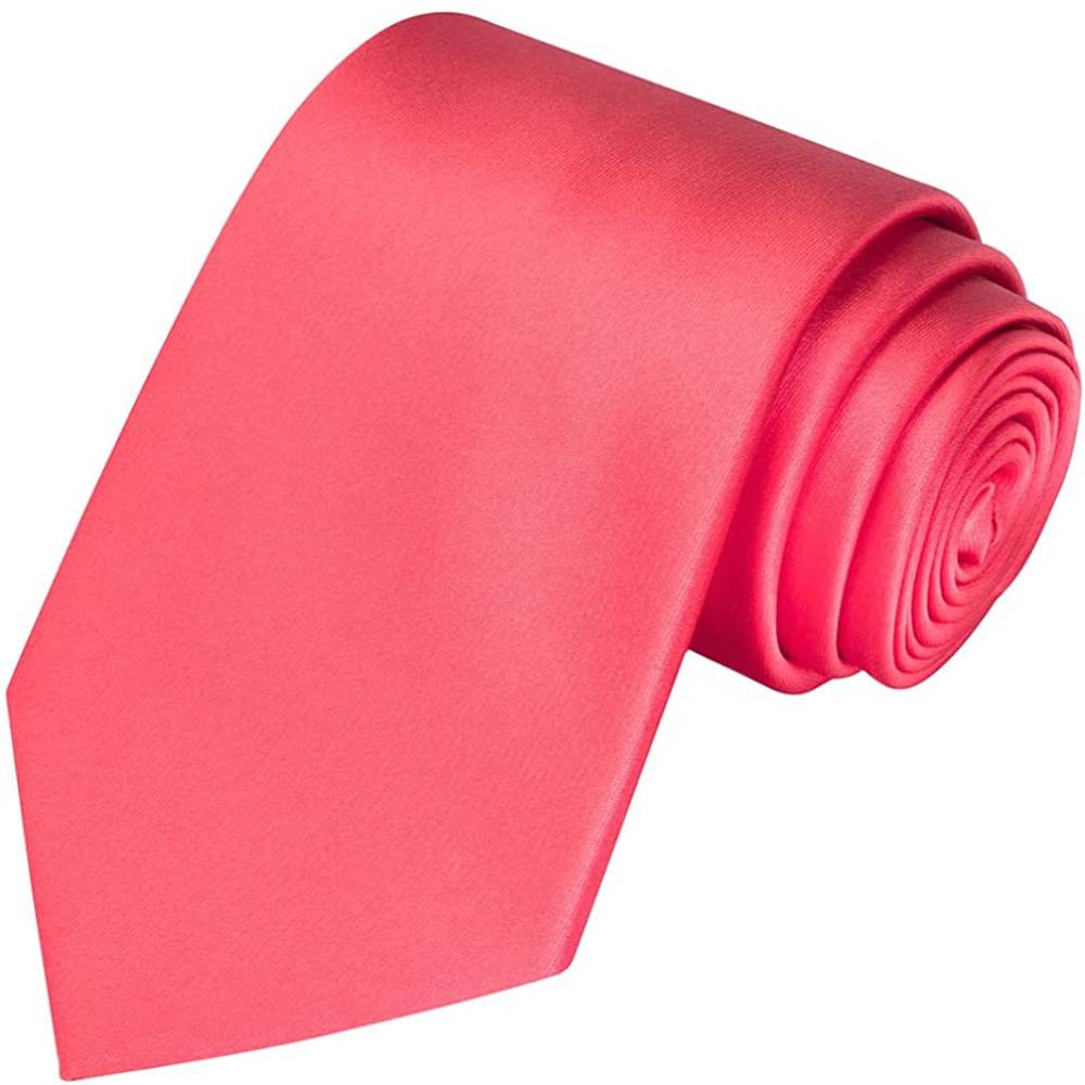 KissTies Solid Satin Tie Pure Color Necktie Mens Ties + Gift Box | Multiple Colors - CRE