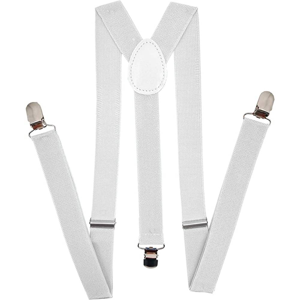 Navisima Adjustable Elastic Y Back Style Unisex Suspenders for Men and Women With Strong Metal Clips | Multiple Colors - WH